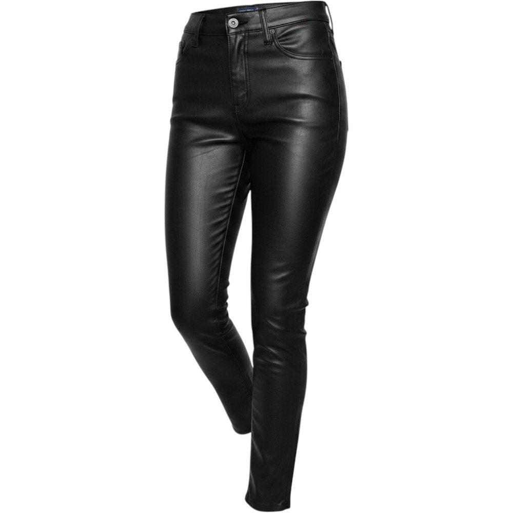 Old Navy OG Straight Casual Chic High Rise Faux Leather Pants Black‎ Womens 4